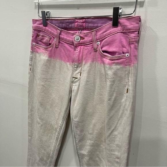 Hudson Krista Super Skinny Crop Chelsea Pink Ombre Stretch Mid Rise Jeans 27 - Picture 4 of 14